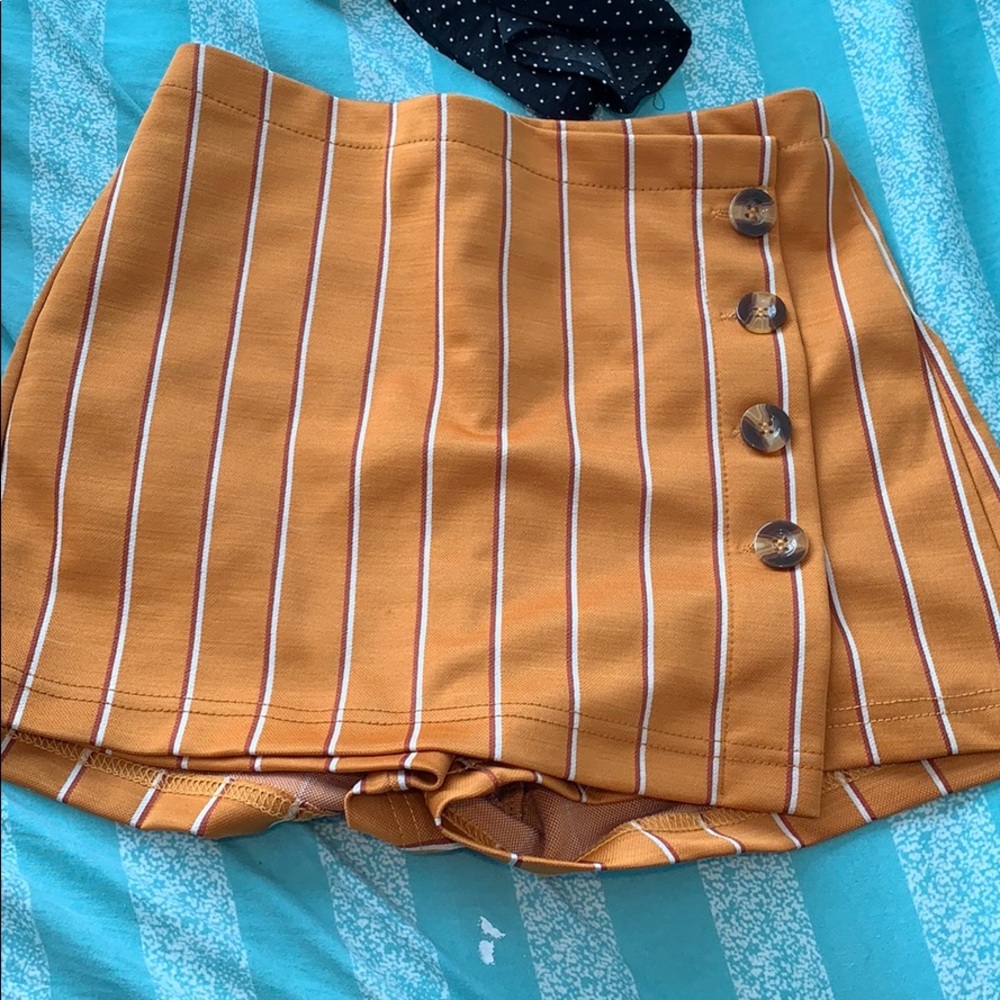 Mustard striped shorts from Charlotte Russe